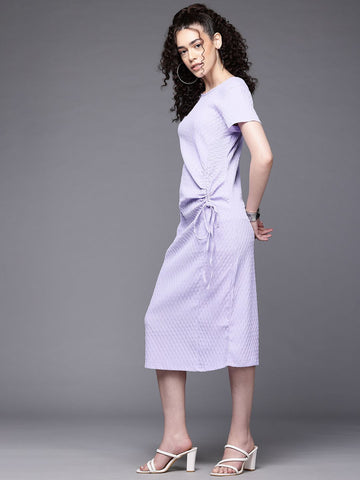 Freehand Women Relaxed Fit Textured Ruched Dress