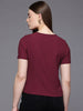Freehand Maroon Women's Regular Fit Textured Asymmetric Top