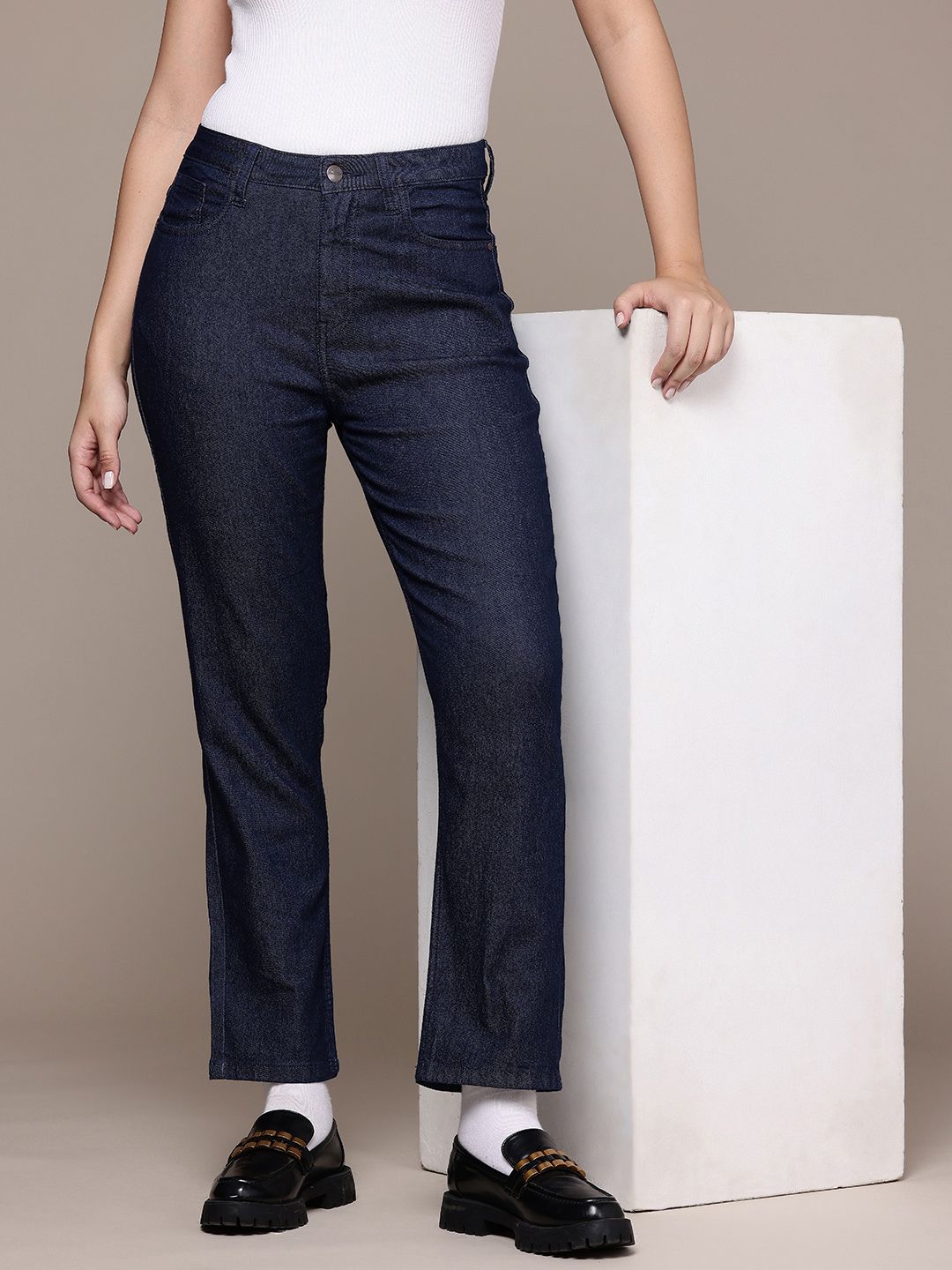 Women's Blue Straight Fit Street Jeans