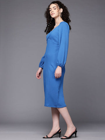 Freehand Women Fitted Textured Midi Dress