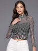 Women's Fitted Checked Party Regular Top
