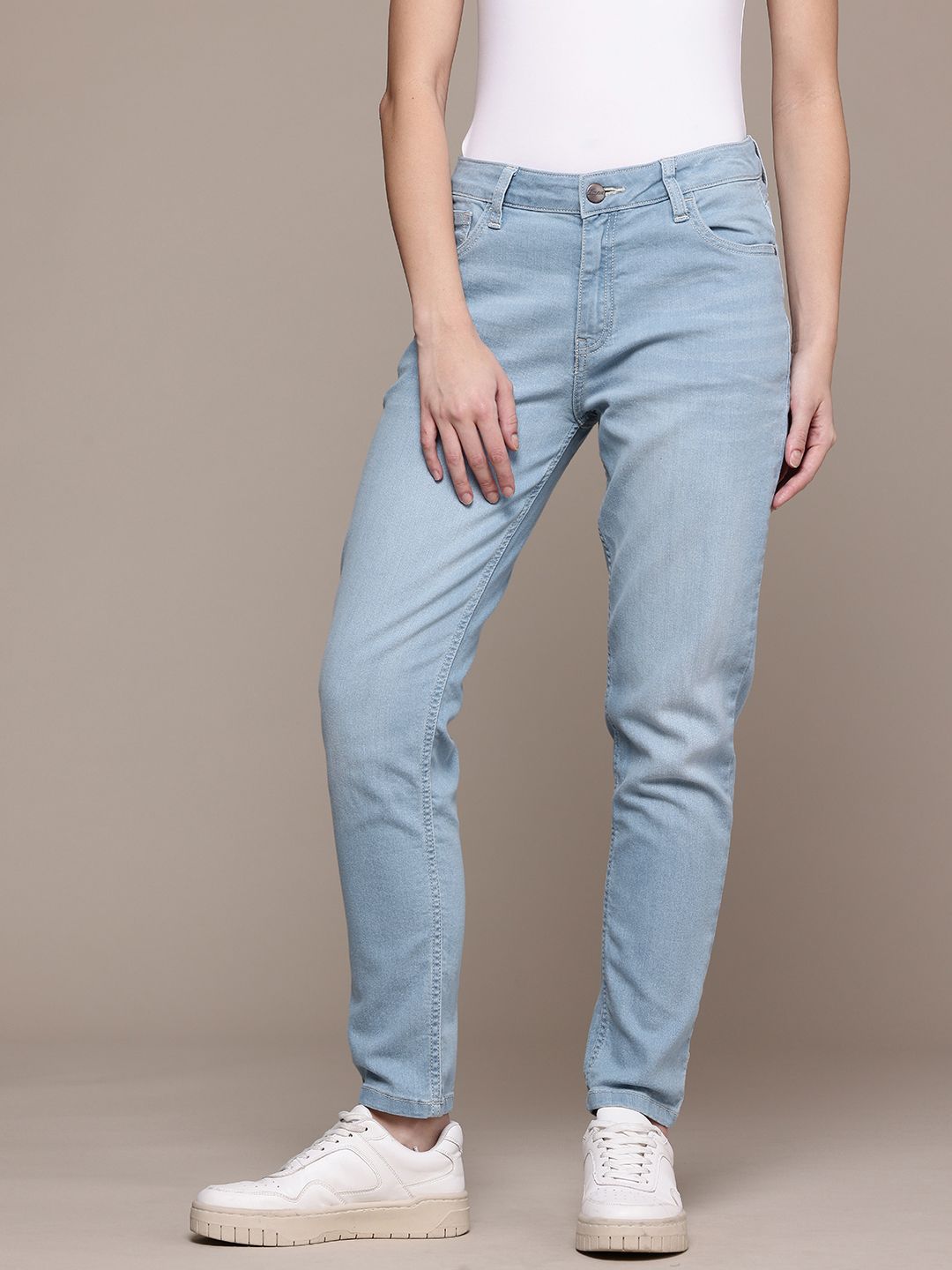 Women's Blue Slim Fit Casual Jeans