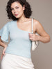 Women's Fitted Textured One Shoulder Top