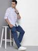 Men's Blue Slim Fit Checked Casual Shirt