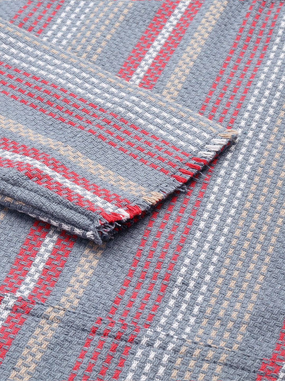 Men's Blue Relaxed Fit Striped Bohemian Shirt