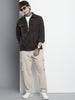 Men's Brown Regular Fit Textured Casual Shirt
