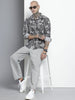 Men's Black Regular Fit Printed Casual Shirt