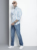 Men's Blue Slim Fit Striped Striped Shirt