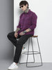 Men's Purple Relaxed Fit Textured Casual Shirt