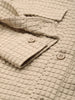 Men's Cream Regular Fit Solid Textured Shirt