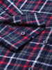 Men's Navy Blue Slim Fit Checked Casual Shirt