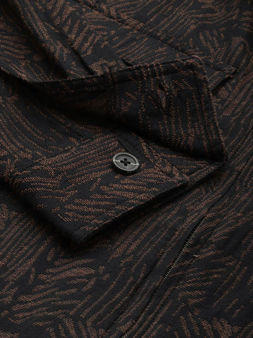 Men's Brown Regular Fit Textured Casual Shirt