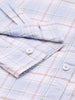 Men's Blue Slim Fit Checked Casual Shirt