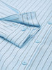 Men's Blue Slim Fit Striped Casual Shirt