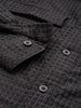 Men's Black Regular Fit Solid Textured Shirt