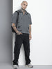 Men's Grey Boxy Fit Solid Street Shirt