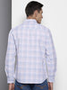 Men's Blue Slim Fit Checked Casual Shirt