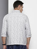 Men's Grey Regular Fit Textured Casual Shirt