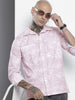 Men's Pink Regular Fit Printed Casual Shirt