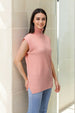 Women's Pink Loose Fit Solid Sweater