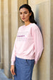 Women's Pink Relaxed Fit Foil Printed Crewneck Sweatshirt