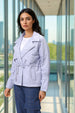 Women's Purple Regular Fit Solid Trench Coat