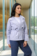 Women's Purple Regular Fit Solid Trench Coat