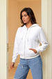 Women's Relaxed Fit Solid Front Open Sweatshirt