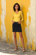 Women's Yellow Regular Fit Solid Casual Top
