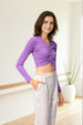 Women's Purple Regular Fit Solid Casual Top