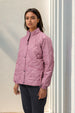 Women's Purple Relaxed Solid Quilted Jacket