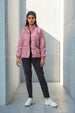 Women's Purple Relaxed Solid Quilted Jacket