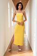 Women Regular Fit Yellow Sleeveless Dress