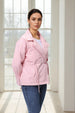 Women's Pink Regular Fit Solid Trench Coat