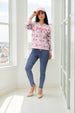Women's Pink Oversized Ditsy Printed Sweatshirt