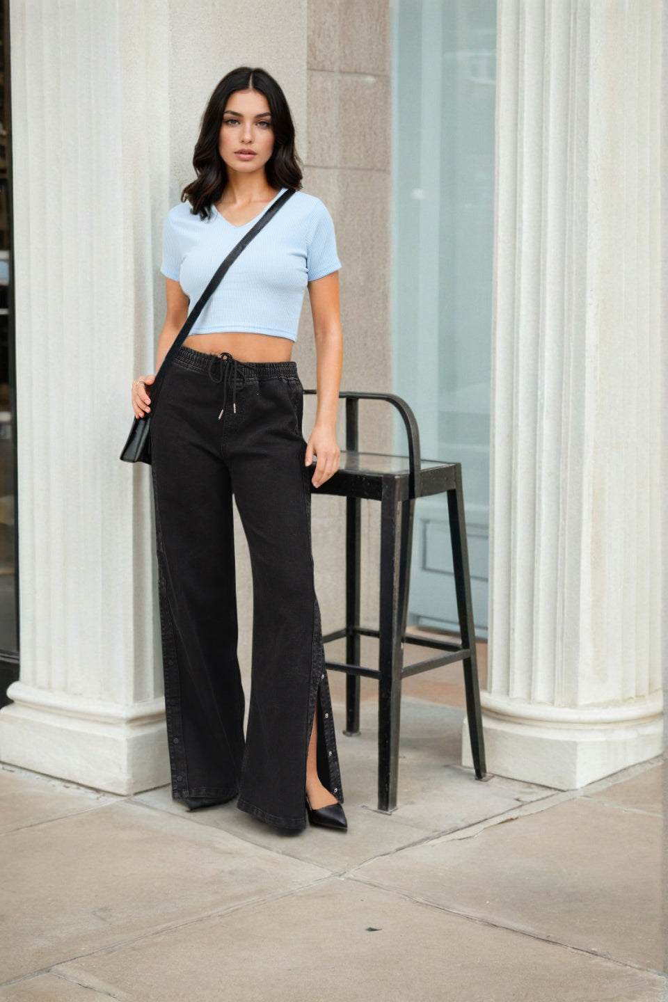 Women's Blue Regular Fit Solid Casual Top