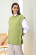 Women's Green Loose Fit Solid Sweater
