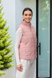 Women's Pink Regular Solid Quilted Jacket