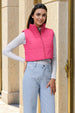 Women's Pink Regular Fit Solid Cropped Quilted Jacket