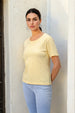 Women's Yellow Regular Fit Solid T-Shirt