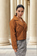 Women's Brown Straight Solid Trench Coat