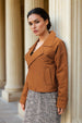 Women's Brown Straight Solid Trench Coat