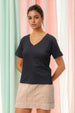 Women's Black Regular Fit Solid T-Shirt