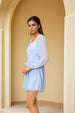 Women's Blue Loose Fit Solid Casual Dress