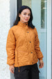 Women's Mustard Relaxed Solid Quilted Jacket