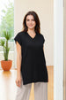 Women's Black Boxy Fit Solid Sweater