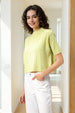 Women's Green Relaxed Fit Solid Sweater