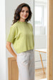 Women's Green Relaxed Fit Solid Sweater