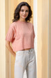 Women's Pink Relaxed Fit Solid Sweater