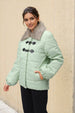 Women's Green Relaxed Fit Solid Puffer Jacket